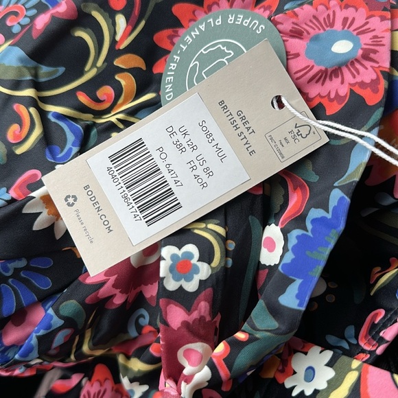 NWT Boden Levanzo halter one piece swimsuit floral gardenia pop vacation 8 - Picture 2 of 6